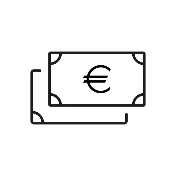 Euro Bills Stack Icon Editable Stroke — 스톡 벡터
