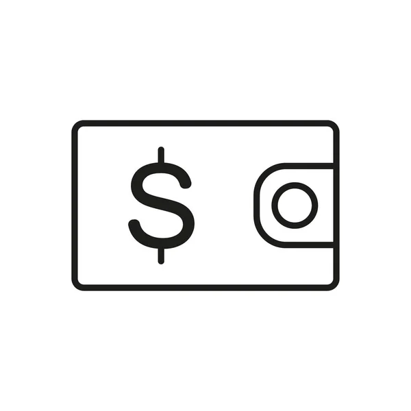 Dollar Wallet Icon Editable Stroke — стоковый вектор