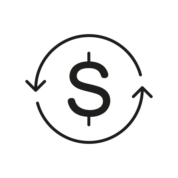 Cashback Dollar Icon Editable Stroke — Image vectorielle