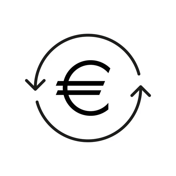 Cashback Euro Icon Editable Stroke — стоковый вектор