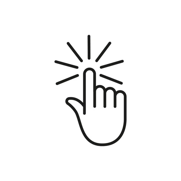 Hand Clicking Icon Editable Stroke — стоковый вектор
