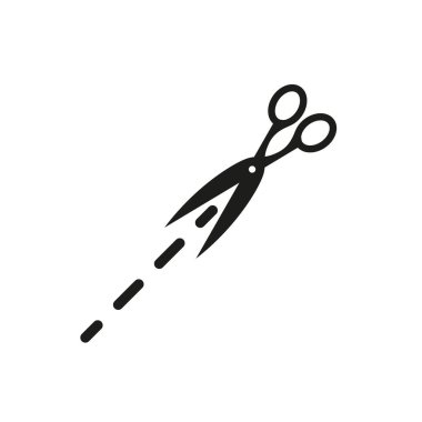 Cut line with scissor icon - editable stroke