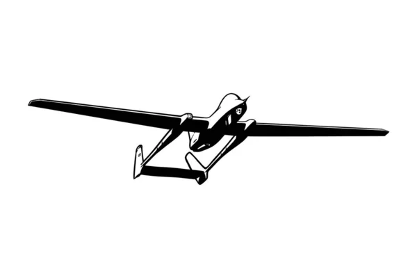 Military Drone Hand Drawn Vector Illustration — ストックベクタ