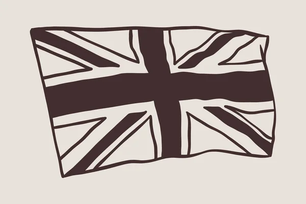 United Kingdom Black White Flag Vector Illustration — Stockvector