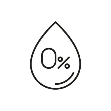 Zero water drope vector icon - Editable stroke