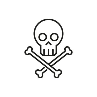 Skull and crossbones icon - Editable stroke