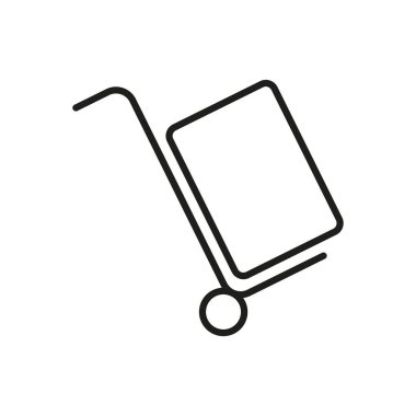 Hand truck with cardboard boxe icon - Editable stroke