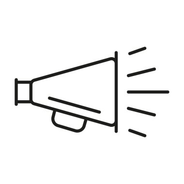 Vintage hand loud speaker icon - Editable stroke