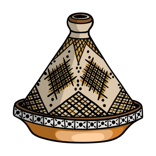 Céramique Algérienne Traditionnelle Peinte Main Tagine — Image vectorielle