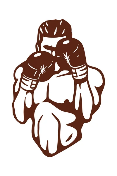 Silueta Boxeador Muscular Diseño Del Logotipo — Vector de stock