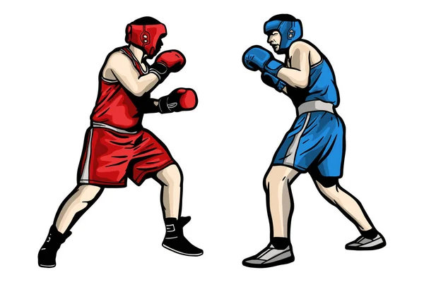 Dva Profesionální Boxer Box Vektorová Ilustrace — Stockový vektor