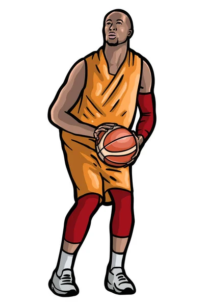 Basketball Player Action Vector Illustration — Stock Vector