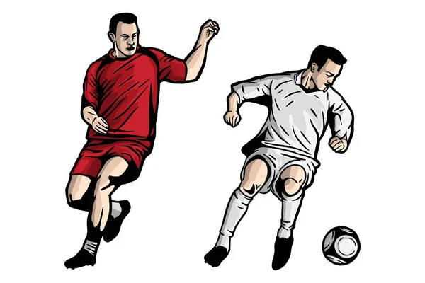 Football Joueurs Football Illustration Vectorielle — Image vectorielle