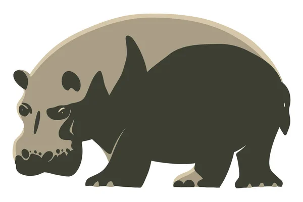 Hipopótamo Dibujado Mano Ilustración Vectorial — Vector de stock