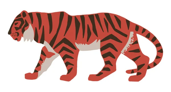 Tigre Dibujado Mano Ilustración Vectorial — Vector de stock