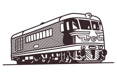 Old Head Train - el çizimi illüstrasyon