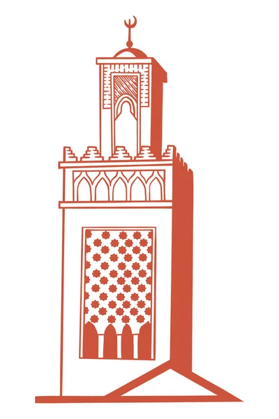 Разрушение Минарета Мечети Мансуре Тлемсен Алжир — стоковый вектор