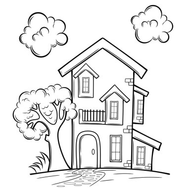 İki katlı boyama sayfası, çocuklar için boyama kitabı gibi kullanışlı..