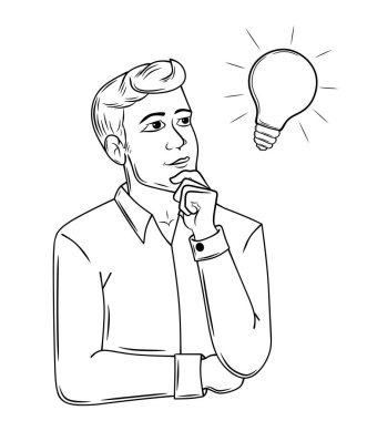 Delikanlının aklına bir fikir gelir ve neşeli bir şekilde gülümser.