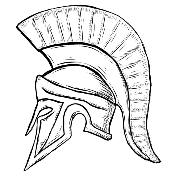 Eine Illustration Des Spartanischen Römisch Griechischen Trojaners Oder Gladiatorenhelms — Stockvektor