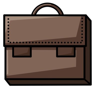 color Briefcase icon set on white