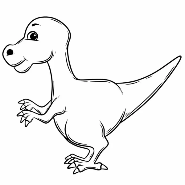 Joli Livre Coloriage Dino Illustration Vectorielle — Image vectorielle