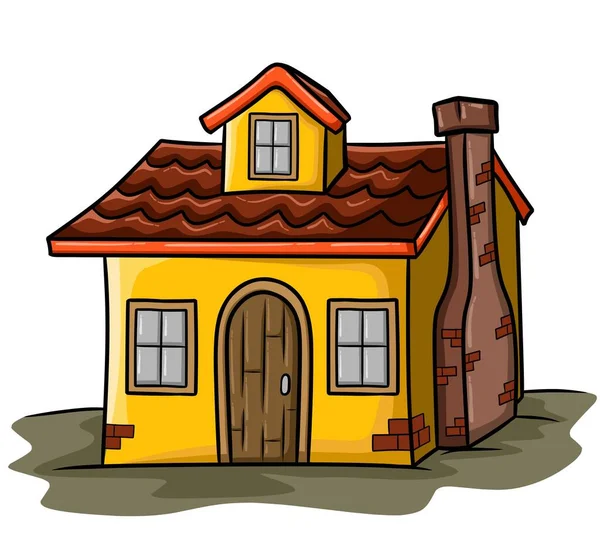 Huis Cartoon Huis Clipart Cartoon Geïsoleerd Een Witte Achtergrond Afbeelding — Stockvector