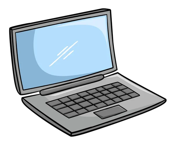 Illustration Zum Geöffneten Laptop — Stockfoto