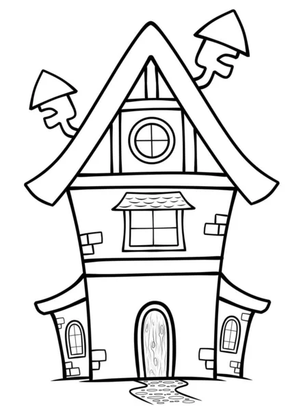 Ручная Раскраска Дома Дома Детей — стоковый вектор