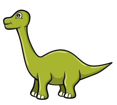 Şirin Dino illüstrasyonu izole edildi