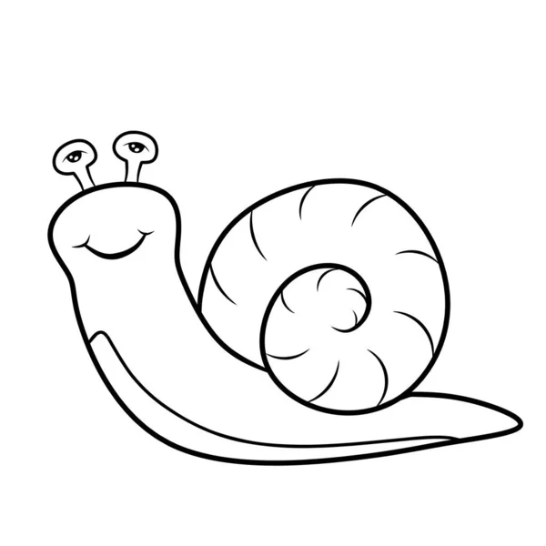 Divertido Caracol Dibujos Animados Para Colorear Página — Archivo Imágenes Vectoriales