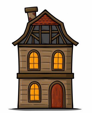 Eski ev beyazda izole edilmiş.