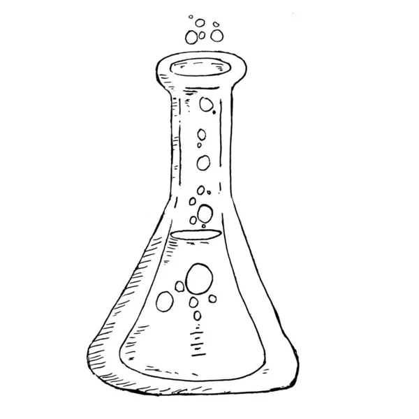 装有液体的实验室瓶 — 图库照片