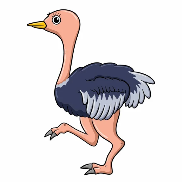 Ilustração Uma Avestruz Desenho Animado —  Vetores de Stock