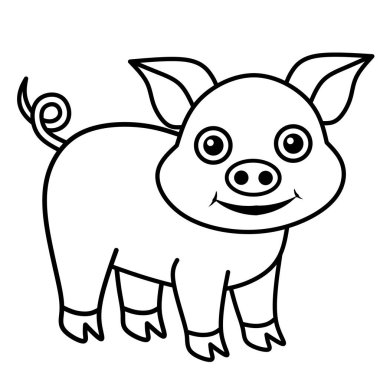 Çizgi domuz çizgi film boyama sayfası
