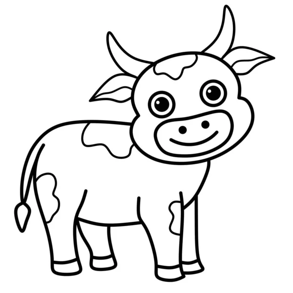 Линейная Страница Окраски Коровы — стоковый вектор