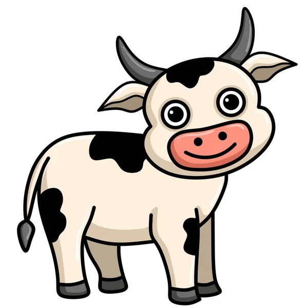 Ilustración Dibujos Animados Vaca Linda — Vector de stock