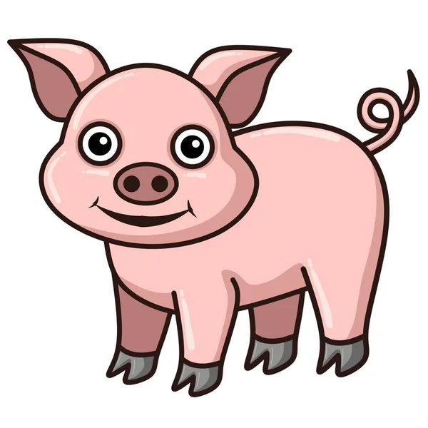 Illustration Dessin Animé Cochon Mignon — Image vectorielle