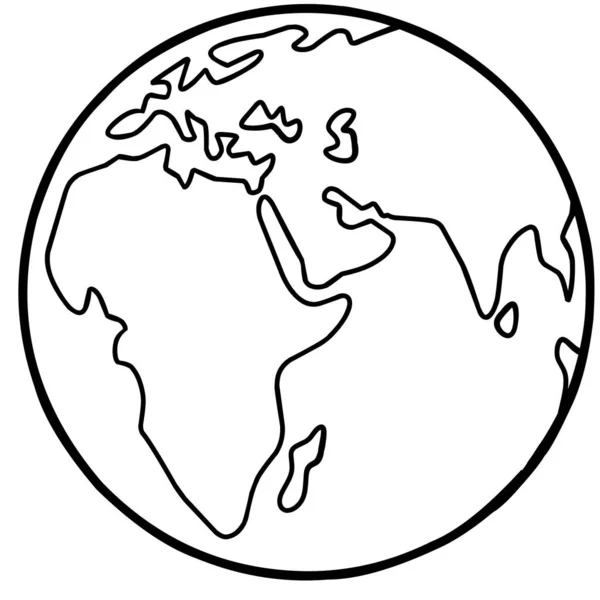 Planet Earth Globe Vector Linear Picture — 스톡 벡터