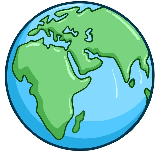 Globe Africa Hand Drawn Globe Cartoon Earth Planet Doodle Sketch — Vector de stock