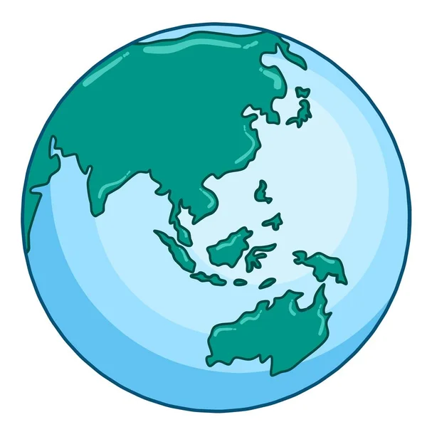 Globe Icon Australia Asia Globe Vector Planet Earth Hand Drawn — Vetor de Stock