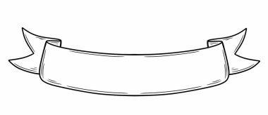 line art ribbon isolated on white