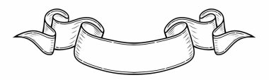 line art ribbon isolated on white