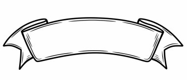 line art ribbon isolated on white
