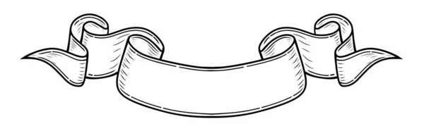 Line Art Ribbon Isolated White — Stockový vektor