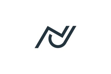 İlk Harf NJ Logo Tasarım Vektörü
