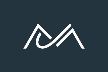 İlk Harf MJ Logosu veya JM Logo Tasarım Vektörü Şablonu