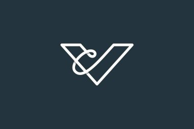 İlk Harf V Logo Tasarım Vektör Şablonu
