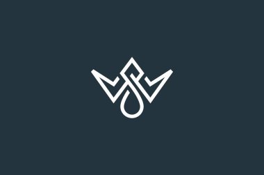 İlk Harf WS Logo Tasarım Vektörü Şablonu