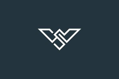 İlk Harf WS veya SW Logo Tasarım Vektörü Şablonu